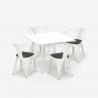 Conjunto de Mesa c/4 Cadeiras p/Café Esplanada Restaurante 80x80cm Century Wood White Características