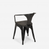 Conjunto Mesa e 4 Cadeiras Madeira escura Aço Uso intensivo 80x80cm Century Wood 