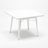 Conjunto de 4 Cadeiras e Mesa em Madeira e Metal Branca 80x80cm Century White Top Light Características