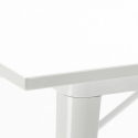 Conjunto de 4 Cadeiras e Mesa em Madeira e Metal Branca 80x80cm Century White Top Light Medidas