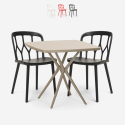 Conjunto de 2 Cadeiras e Mesa Quadrada Moderna 70x70cm Saiku Venda