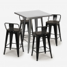 Conjunto de Mesa e 4 Cadeiras Modernas p/Café ou Bar 60x60cm Buch Modelo