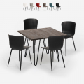 Conjunto de Mesa Quadrada c/4 Cadeiras Confortáveis 80x80cm Claw Dark Promoção