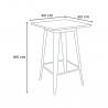 Conjunto de Mesa c/4 Bancos / Cadeiras p/Cozinha Café ou Esplanada 60x60cm Bucket Steel 