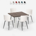 Conjunto 4 Cadeiras c/Mesa Quadrada 80x80cm Madeira Metal Anvil Ligh Promoção