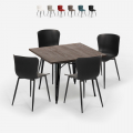 Conjunto de Mesa Quadrada c/4 Cadeiras 80x80cm Anvil Dark Promoção