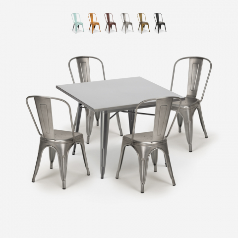 Conjunto de Mesa c/4 cadeiras p/Café, Casa, Cozinha, 80x80cm, State Promoção