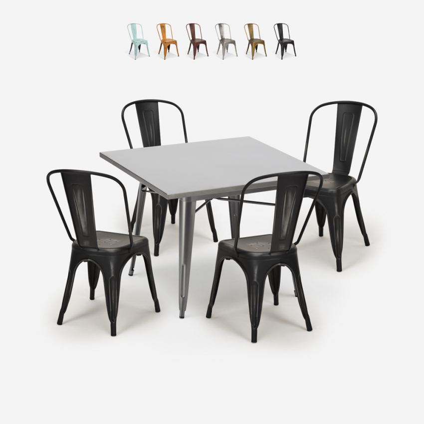 Conjunto de Mesa c/4 cadeiras p/Café Casa Cozinha 80x80cm State Saldos