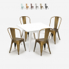 Conjunto 4 Cadeiras Empilhavéis c/Mesa Brancas 80x80cm State White Descontos
