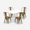 Conjunto 4 Cadeiras Empilhavéis c/Mesa Brancas 80x80cm State White Preço