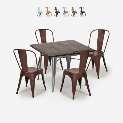 Conjunto de Mesa de jantar c/4 Cadeiras, 80x80cm, Burton Promoção