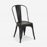 Conjunto 4 Cadeiras e Mesa de jantar 80x80cm Madeira Metal Burton Black 