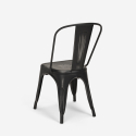 Conjunto 4 Cadeiras e Mesa de jantar 80x80cm Madeira Metal Burton Black 