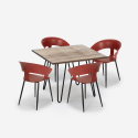 Conjunto de Mesa e 4 Cadeiras p/Restaurante Café Esplanada 80x80cm Maeve Escolha