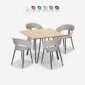 Conjunto de Mesa c/4 Cadeiras Modernas p/Cozinha Café Restaurante 80x80cm Maeve Light Promoção
