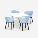 Conjunto 4 Cadeiras c/Mesa quadrada de Metal 80x80cm Krust Light Escolha