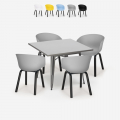 Conjunto Mesa de jantar Quadrada c/4 Cadeiras 80x80cm Krust Promoção