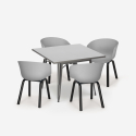 Conjunto Mesa de jantar Quadrada c/4 Cadeiras 80x80cm Krust Estoque