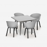 Conjunto Mesa de jantar Quadrada c/4 Cadeiras 80x80cm Krust Estoque