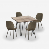 Conjunto de Mesa e 4 Cadeiras em Couro sintético 80x80cm Wright Catálogo