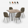 Conjunto de Mesa e 4 Cadeiras em Couro sintético 80x80cm Wright Promoção