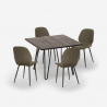 Conjunto de Mesa c/4 Cadeiras em Couro Sintético 80x80cm Wright Dark Escolha