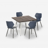 Conjunto Mesa Quadrada 80x80cm p/Café Bar Cozinha Howe Light Modelo