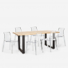 Conjunto 6 cadeiras c/Mesa de jantar Transparente Moderno 180x80cm Vice Oferta