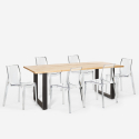 Conjunto 6 cadeiras c/Mesa de jantar Transparente Moderno 200x80cm Lewis Oferta