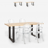 Conjunto 4 cadeiras c/Mesa de jantar Transparente Moderno Jaipur M Estoque