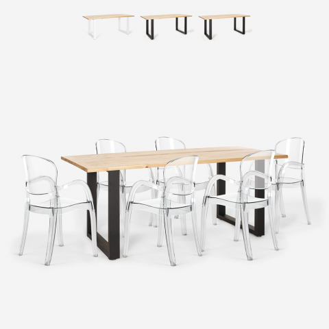 Conjunto 6 cadeiras c/Mesa de jantar, Moderno, 180x80cm, Jaipur L Promoção
