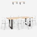 Conjunto 6 cadeiras c/Mesa de jantar Transparente Moderno Jaipur XL Saldos