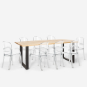 Conjunto 8 cadeiras c/Mesa de jantar Transparente Moderno 220x80cm Jaipur XXL Catálogo