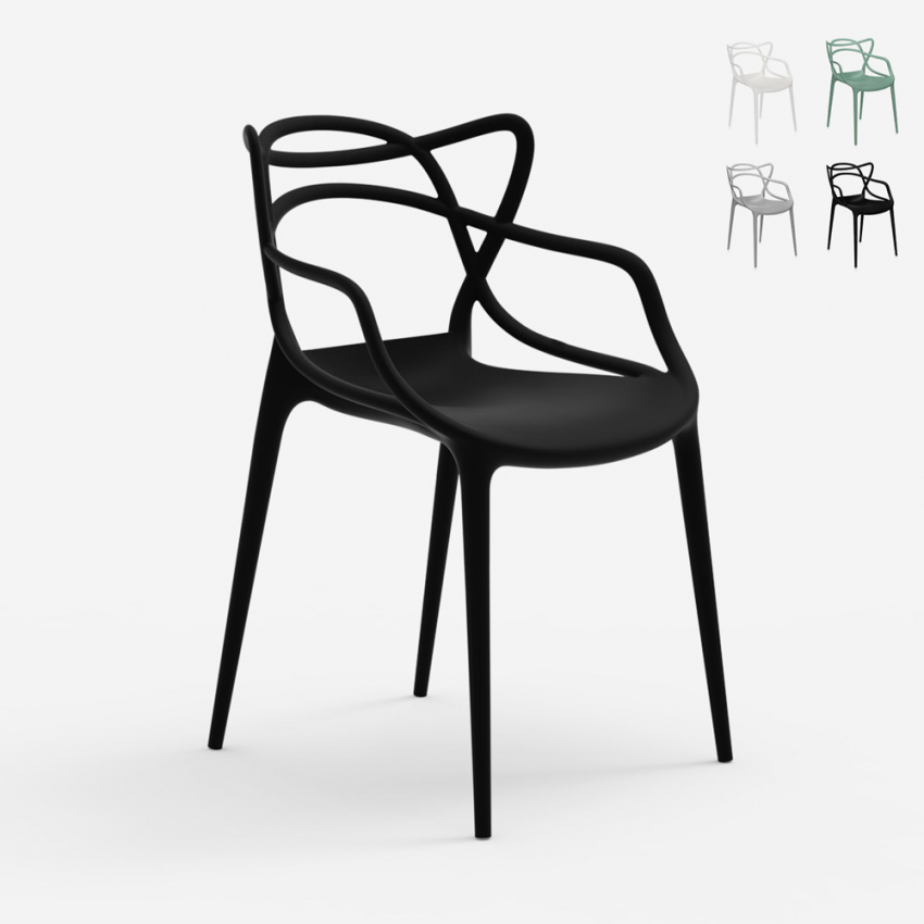 Cadeira design moderno com braços empilhável para cozinha bar restaurante Node