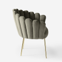 Cadeira Poltrona Moderna em Veludo c/Pernas Douradas Concha Calicis Saldos