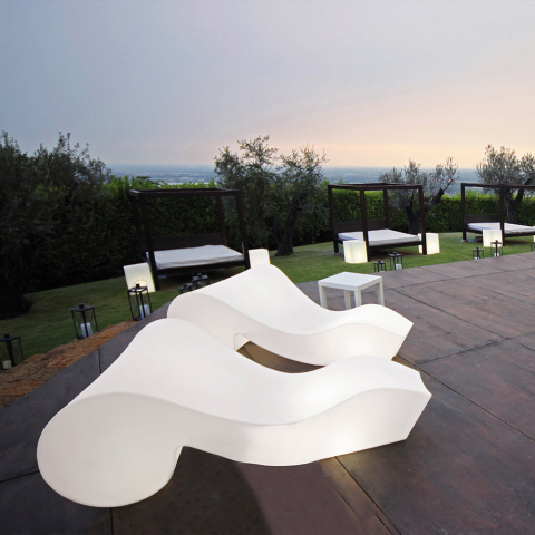 Chaise longue luminosa design moderno terraço de jardim exterior Rococo Slide Promoção