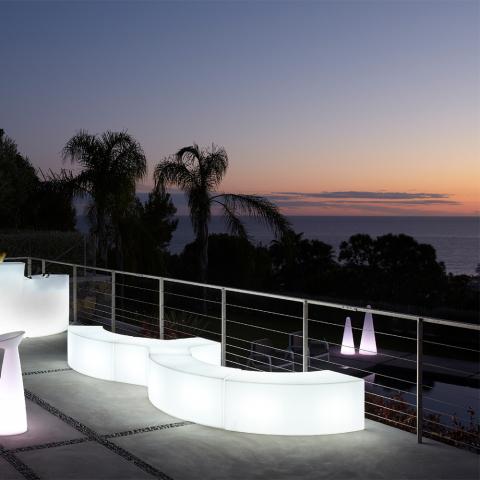 Bancos Modulares Modernos Uso Exterior Luz LED Iluminação Varanda Snake Slide Promoção