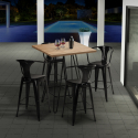 Conjunto Mesa e 4 Cadeiras p/Cozinha Café Bar Restaurante 60x60cm Mason Estoque