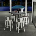 Conjunto de Mesa e 4 Cadeiras Modernas p/Café ou Bar 60x60cm Buch Escolha