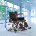 Cadeira de Rodas com Apoio de Pernas Dobrável p/Deficientes e Idosos Peony Descontos