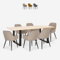 Conjunto Mesa de Jantar 180x80cm c/6 Cadeiras Modernas Veludo Samsara L1 Promoção