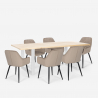 Conjunto 6 cadeiras Modernas em Veludo c/Mesa de jantar 180x80cm Samsara L3 Descontos