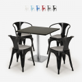 Conjunto de 4 cadeiras c/Mesa p/Café Bar ou Restaurante 90x90cm Heavy Promoção