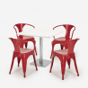 Conjunto de Mesa e 4 Cadeiras p/Café Bar ou Restaurante 90x90cm Heavy White Custo