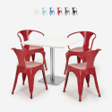 Conjunto de Mesa e 4 Cadeiras p/Café Bar ou Restaurante 90x90cm Heavy White Catálogo