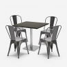 Conjunto 4 Cadeiras e Mesa p/Café Esplanada Restaurante 90x90cm Just Modelo