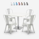 Conjunto de 4 Cadeiras e Mesa p/Bar Restaurante Café 90x90cm Branca Just White Oferta