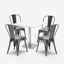 Conjunto de 4 Cadeiras e Mesa p/Bar Restaurante Café 90x90cm Branca Just White Custo