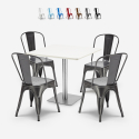 Conjunto de 4 Cadeiras e Mesa p/Bar Restaurante Café 90x90cm Branca Just White Descontos