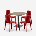 Conjunto de mesa e 4 cadeiras Empilháveis p/Restaurante Bar Cozinha Jasper Medidas